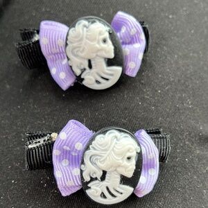 Dia De Los Muertos Cameo Hair Clips skull